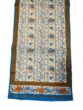 Vintage Womens Floral Head Scarf Made in Japan Polyester 44"x12"